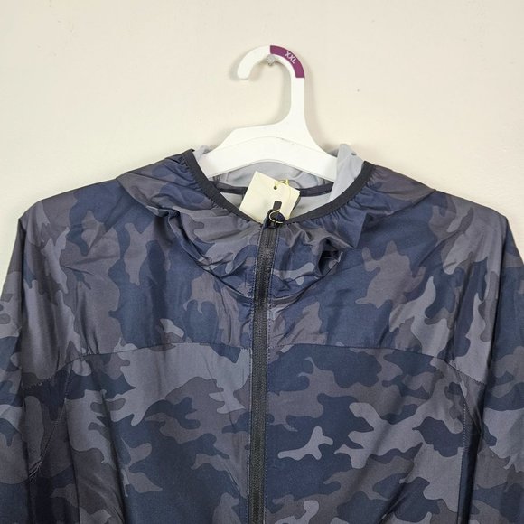 COPY - All In Motion Men Jacket Size Small Hooded Camo Blue Lightweight Water R… - Picture 3 of 11